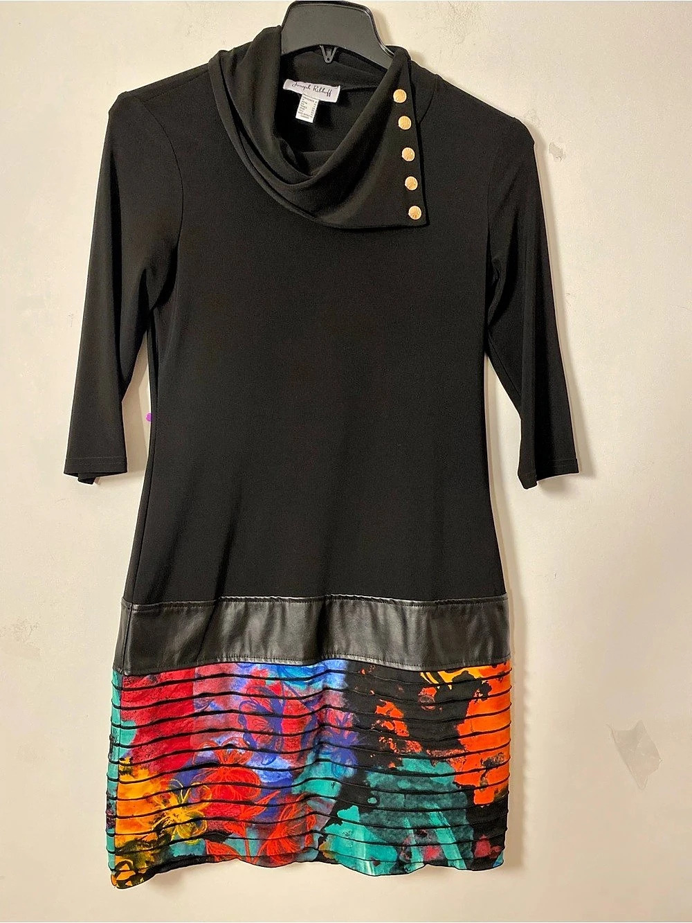 Joseph Ribkoff Black & Multicolor Mini Dress. Fall style